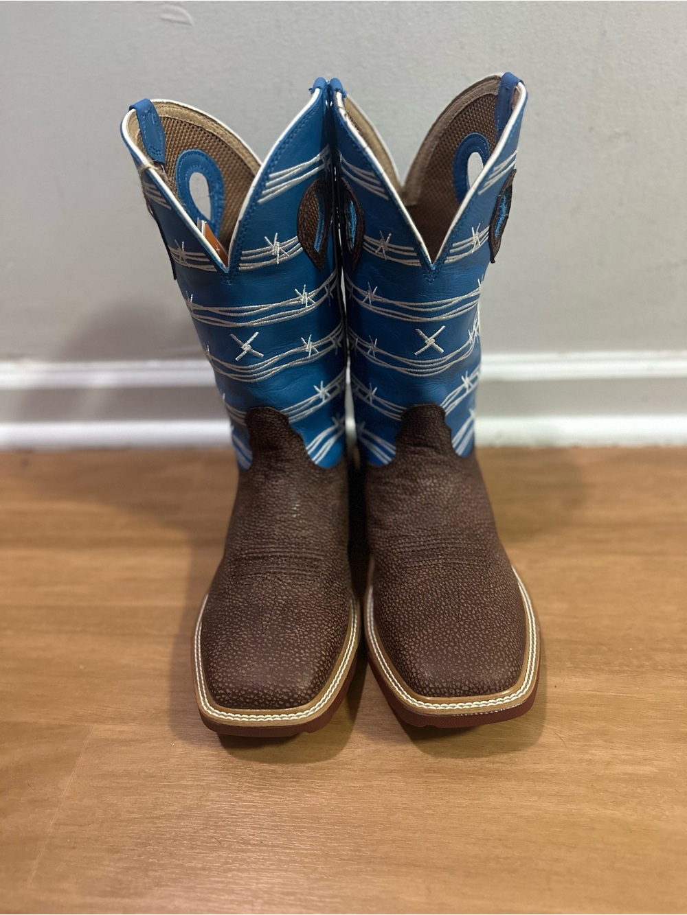 Twisted X Brown & Blue Western Work Boots